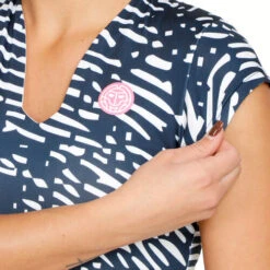 BIDI BADU Fingerprint Printed V-Neck T-Shirt Women -Tennis Zone Shop 01897000 0 5