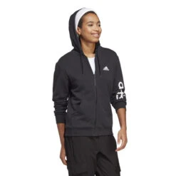ADIDAS Linear French Terry Full Zip Hoodie Women -Tennis Zone Shop 18376000 15
